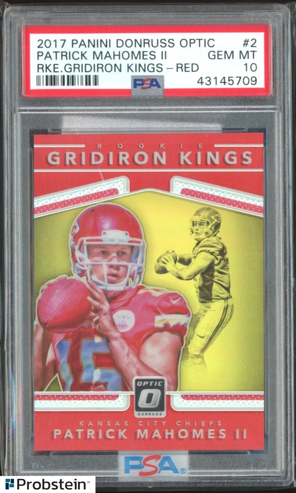 Patrick Mahomes Panini Donruss Optic Rookie Gridiron Kings #2 Red
