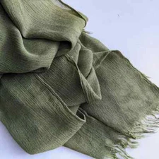 Soft Cotton Viscose Scarf for Women Plain Tassel Head Wrap Rayon Style Shawl