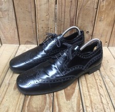 Prada Men’s Shinny Patent Leather wingtip Lace Up dress shoes Sz UK 7 US 8