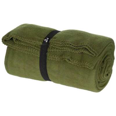 Fleece-Decke von MFH oliv flauschig inkl. Beutel Ausflug Garten Auto Camping 