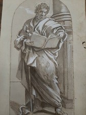 old master drawing  XVIII, disegno Antico, dessin ancien,San Paolo.