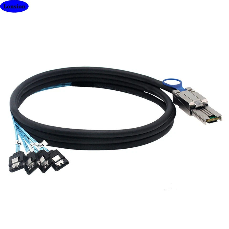 MINI SAS SFF-8088 26P to 4 Port SATA 7P female server hard disk connection cable - Image 2 of 4
