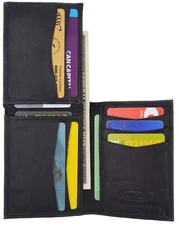L-Shape Flap Up Lambskin Leather Wallet with ID and Credit Card 139