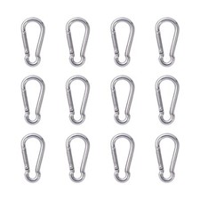 Small Carabiner Clip Hooks Heavy Duty Stainless Steel Keychain Clip Spring Snap