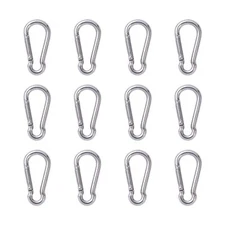 Small Carabiner Clip Hooks Heavy Duty Stainless Steel Keychain Clip Spring Snap