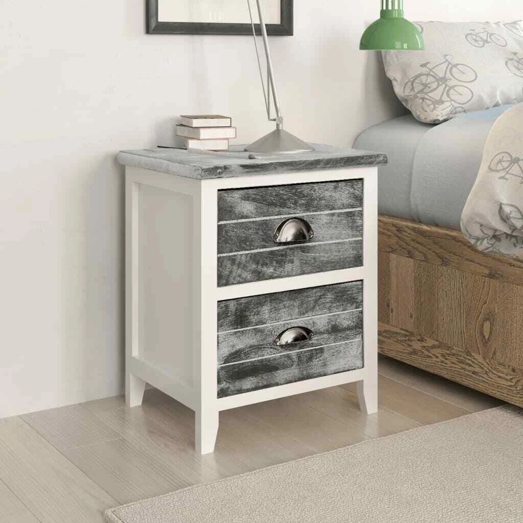 Gray 2 drawer on sale nightstand