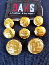 Daks London 'waterbury' brass Gold set 15mm 20mm blazer Coat Replacement Buttons