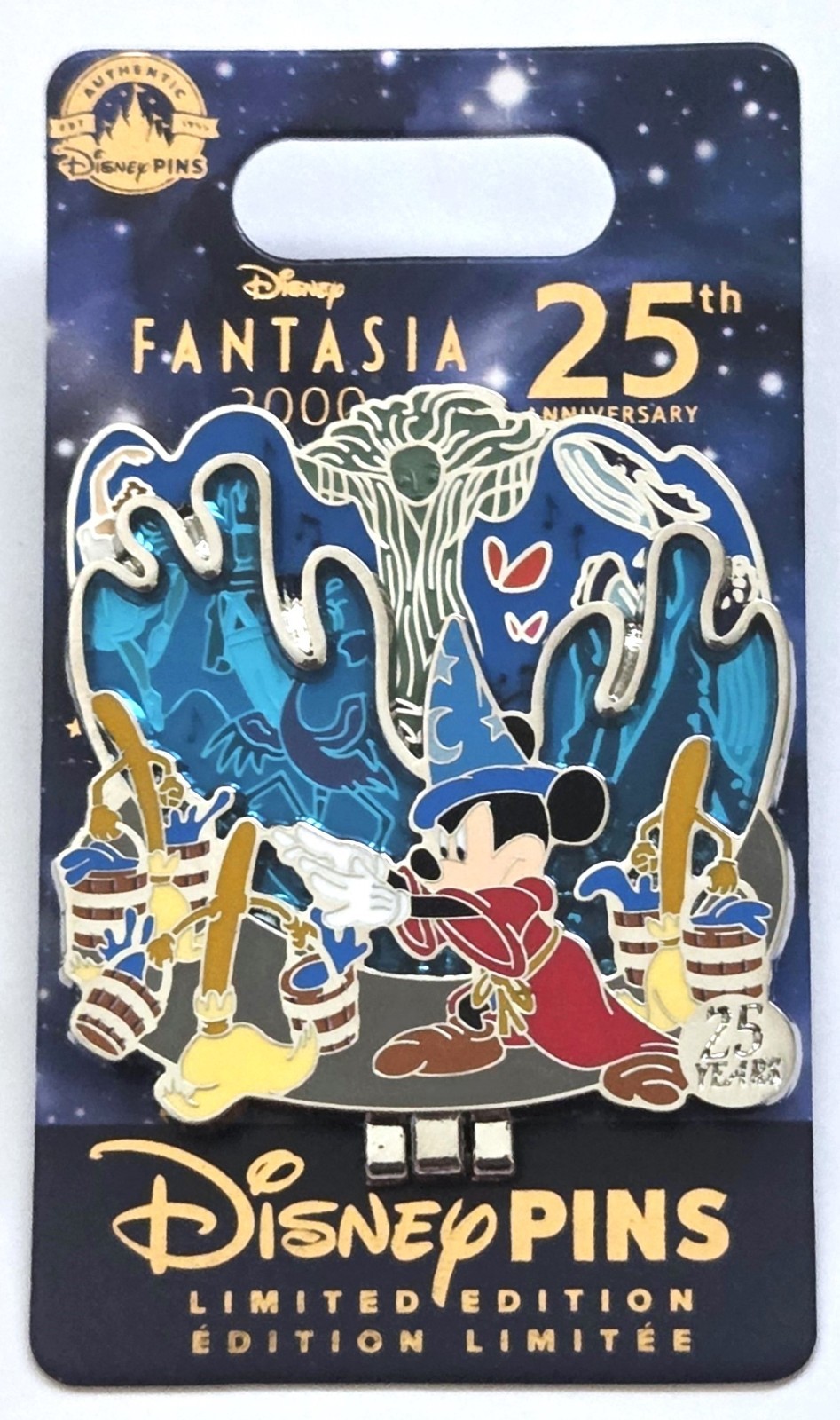 PIN SPRITE DISNEY FANTASIA 2000 25 ANIVERSARIO HECHICERO MICKEY BROOMS LE 3000