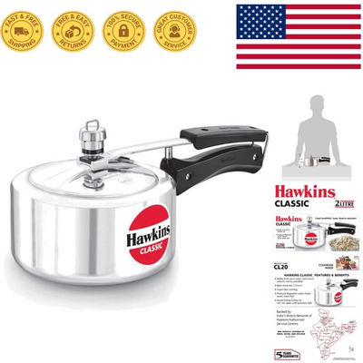 #ad 2L Classic Silver Pressure Cooker Electric Stovetop Compatible amp; Fast Cooking $63.99
