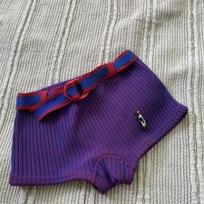 Vtg Swim Trunks Boys 4-7 European Made In France Penguin Blue Red Mid 60s 70s