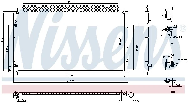 CONDENSER AIR CONDITIONING 941188 FOR HONDA CIVIC/IX/Tourer R18Z4/R18Z1 1.8L - Image 4 of 4