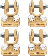 CZC AUTO Battery Terminals Connectors Clamps, Brass Positive & Negative Top Post