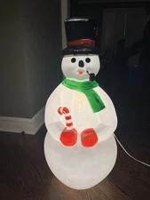 VTG GENERAL FOAM PLASTICS 34” SNOWMAN BLOW MOLD W/ LIGHT & PIPE CHRISTMAS USA