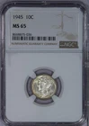 1945 Mercury Dime 10c NGC MS65
