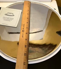 Canvas Home Dauville Round Mirrored Ceramic Charger Platter 12" White New In Box