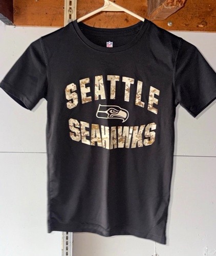 NFL Seattle Seahawks Boys Youth S Black Short Sleeve Crew Neck Graphic T-Shirt