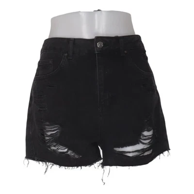 Topshop Moto, Jeans Shorts, Größe: 40, model: mom, Schwarz #M1G - Bild 1 von 4
