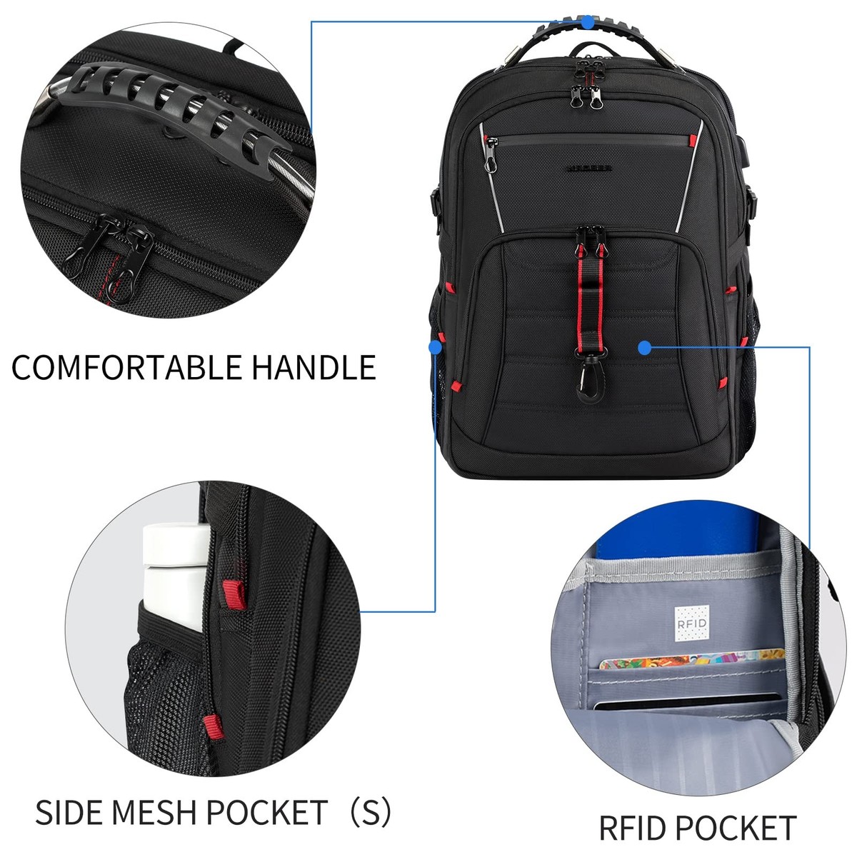 Travel Laptop Backpack 17.3 Inch XL Computer Backpack Stylish College USB |  eBay