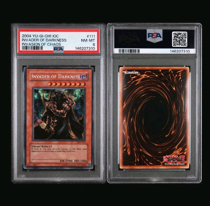 2004 Yu-Gi-Oh! Invader of Darkness Invasion Of Chaos IOC-111 PSA 8 view 3