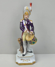 Statuina Soldato Tamburino Porcellana Capodimonte Marchio N Coronata Vintage H21