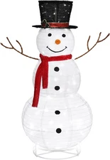 VINGLI Snowman Outdoor Christmas Decorations with 90 LED Lights, White 