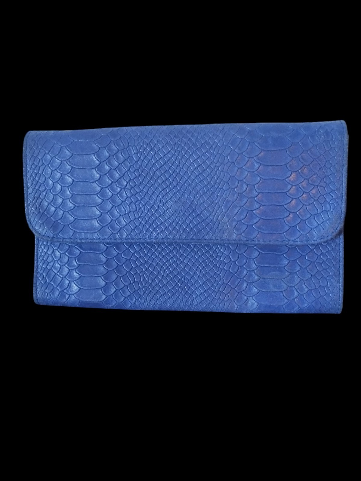 Leather Clutch Bag Python Print Made In Italy/ La… - image 3