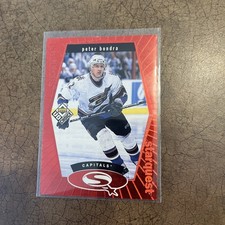 Peter Bondra 1998-99 UD Choice StarQuest Red Parallel Card #SQ14 + YG RC & SPGU