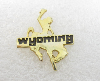 Wyoming Bucking Horse and Rider Lapel Pin Steamboat Rodeo Souvenir (E897)