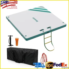 10x10FT Inflatable Floating Dock Swim Air Platform Island Raft Mat for Lake Pool