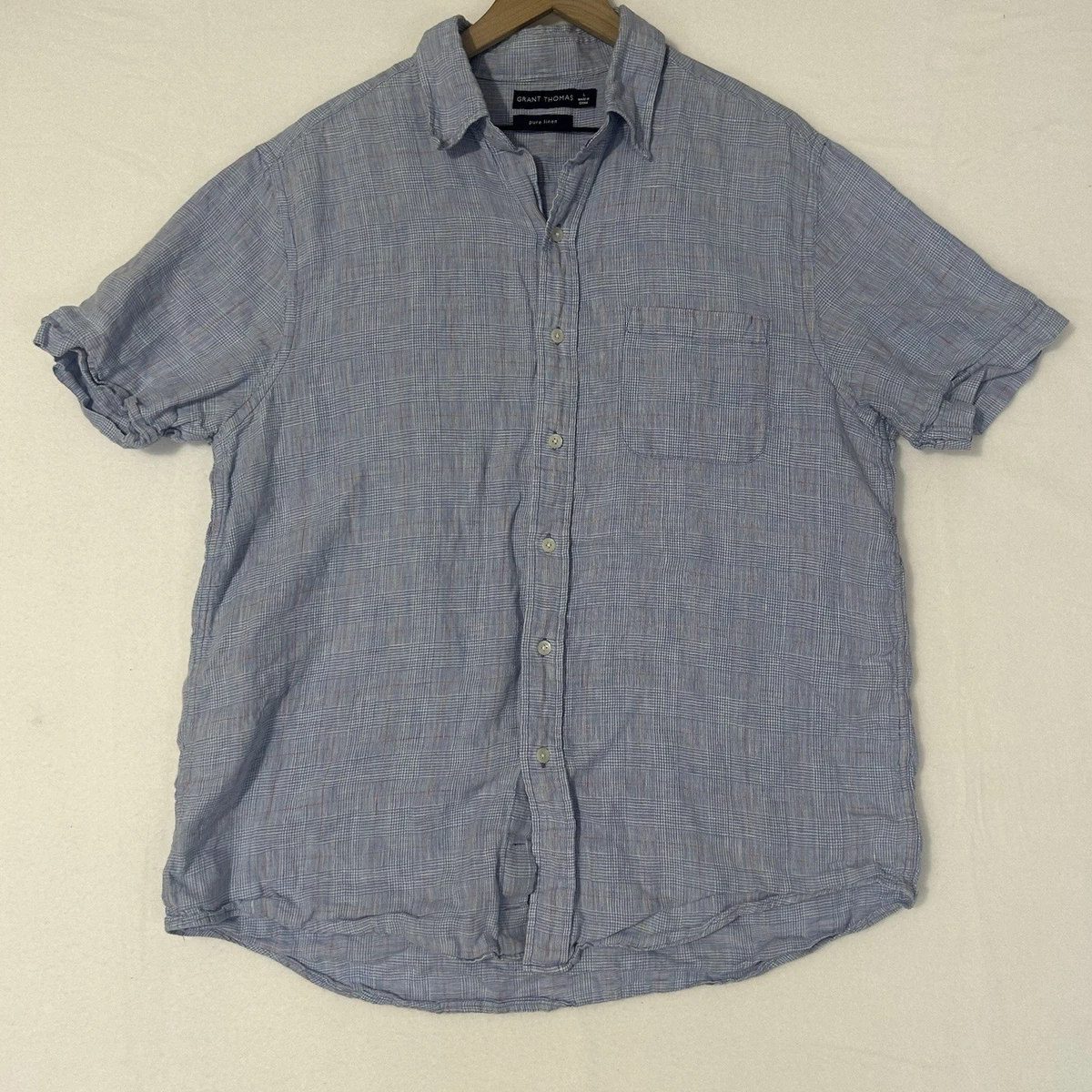 grant thomas dress shirts Grant Thomas Mens Dress Shirt 16 32/33 Lavender White Button Up NWT