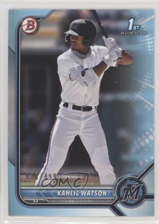 2022 Bowman Prospects Sky Blue Border 16/499 Kahlil Watson #BP-3 0at1