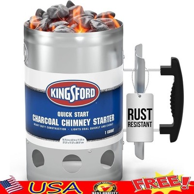 Charcoal Chimney Starter W/ Heat Shield Airflow Design BBQ Grilling Camping New