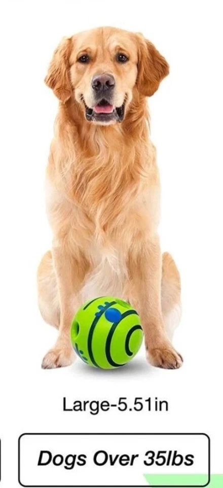 Wobble Wag 5.51” LG Giggle Ball Roll Shake Me Juguete Exterior Duradero Vinilo Duro Foto 2 de 4