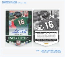 Austin Nola Auto 2012 Panini Elite Extra Edition 138 Status Emerald /25 Marlins