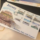 JERSEY FDC FIRST DAY COVER 2001 MARITIME LINKS WITH FRANCE UNADDRESSED SHIPS ETC
