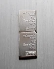 2 x 1 Gram .999 Fine Silver Bar - Valcambi Suisse Bars Almost UNC