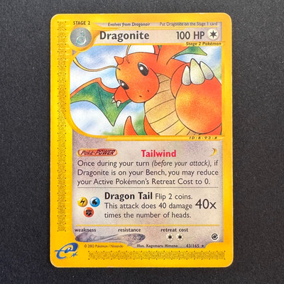 Pokemon Dragonite 43/165 Expedition Regular No Holo Rare 2002 English TCG WOTC