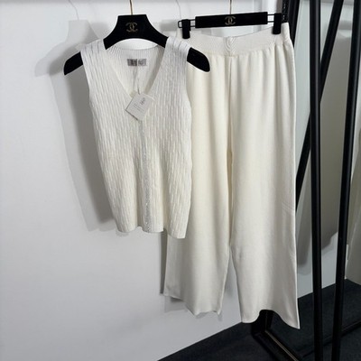 Brunello Cucinelli Women's Summer Short-Sleeve Top and Trousers Set   Size M
