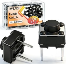 100Pcs Micro Momentary Tactile Push Button Switch 6x6x5mm 2 Pin Tact Switch