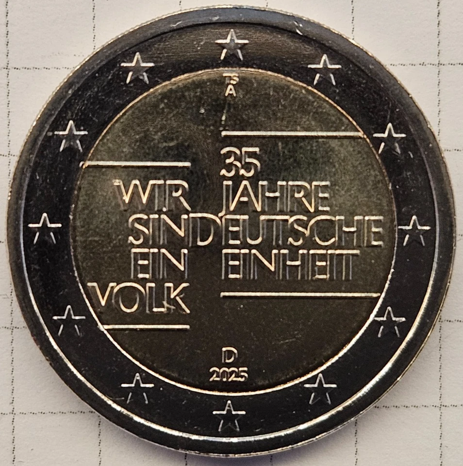 Germany 2 euro coin 2025 "35th Anniversary of German Unity" A D F G J - Image 4 of 4