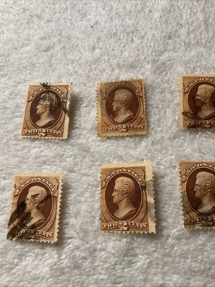 U.S.-(-1870-1873-)-JACKSON-lot of 6-Stamps-USED #11 - Image 2 of 4