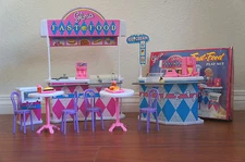 GLORIA Dollhouse FURNITURE SIZE FAST FOOD STAND Cashier Ice-Cream stand Playset 