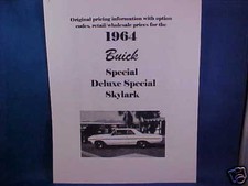 1964 Buick Special Deluxe Skylark Orig Wholesale And Dealer Retail Pricing