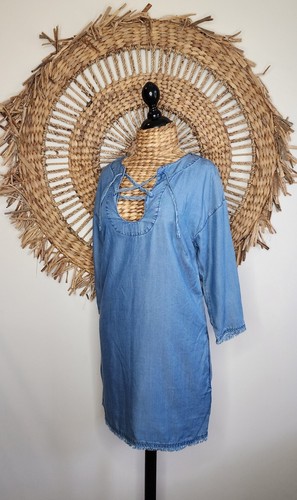 Seafolly Lace Up Chambray Dress Size S BNWT RRP $149 Pockets Summer - Bild 3 von 11