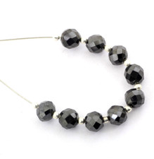 6 mm 9 Pcs Black Diamond Beads For Jewelry Making Quality AAA Certified 