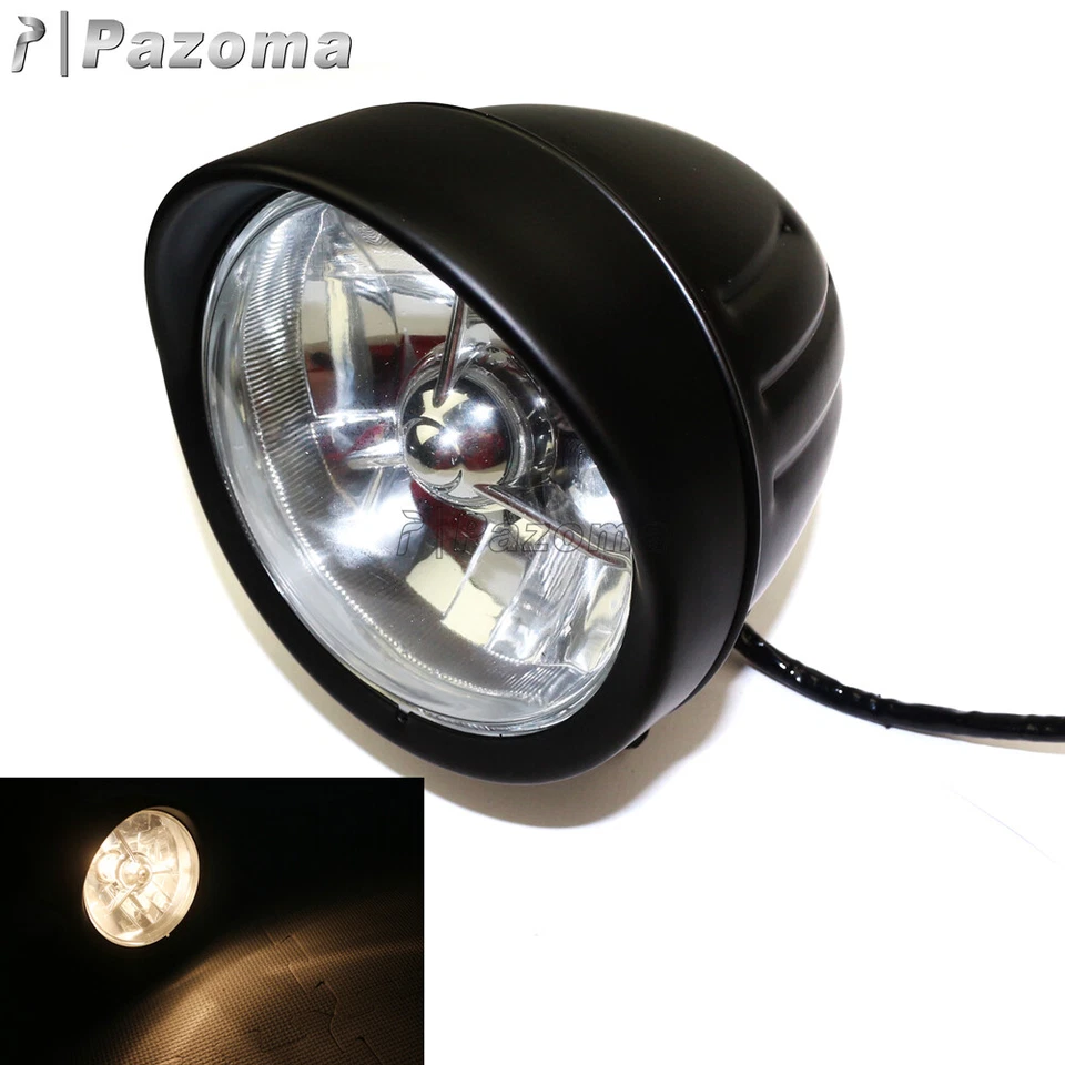 Круглая фара 4,5 дюйма для мотоцикла универсальная для Harley Chopper Bobber - Изображение 3 из 4