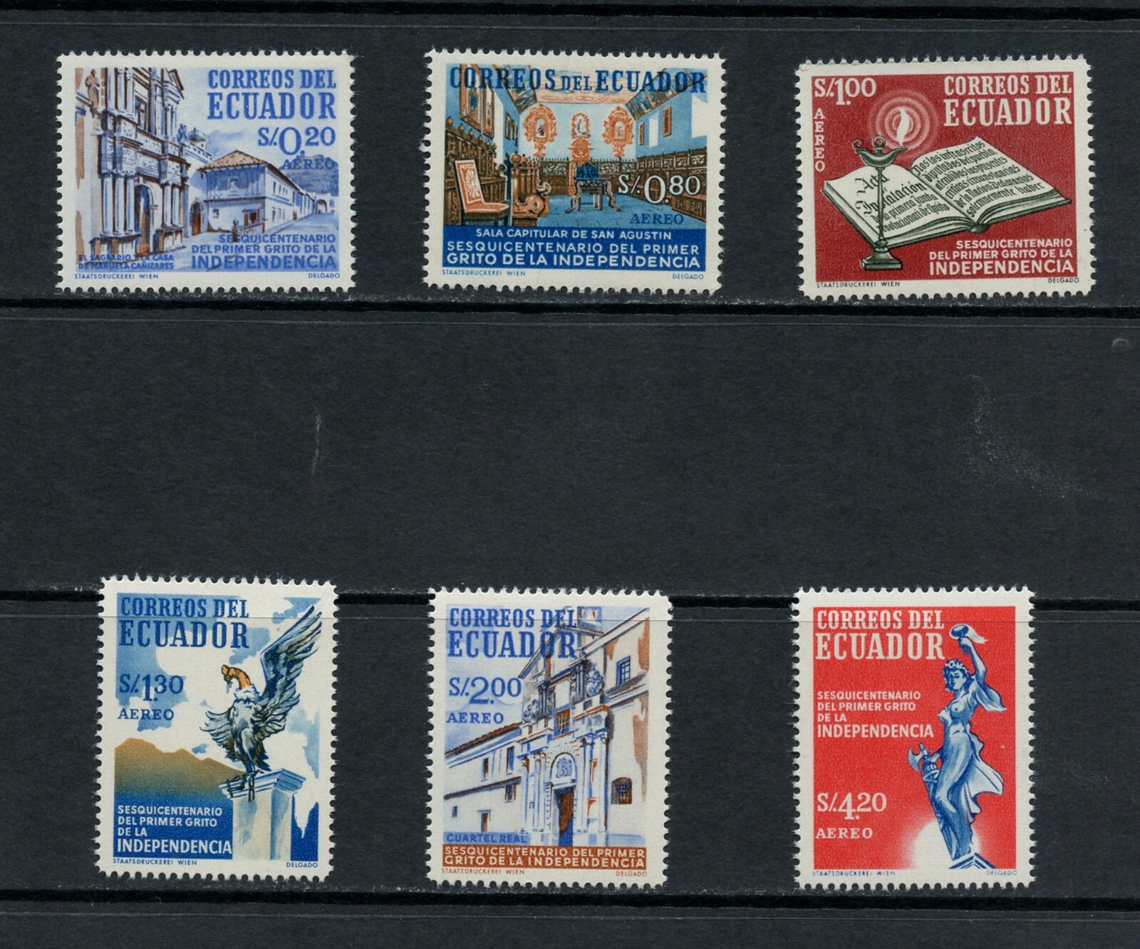 S599  Ecuador  1959  Independence  6v.    MNH