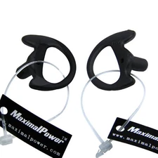 LEFT & RIGHT Black Medium Earbud  Earmold for Kenwood Motorola Two-Way Radios