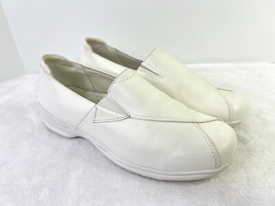 PROPET W2000 Nursing Temple Shoe Loafers SLIP-ON White Leather Womens M 