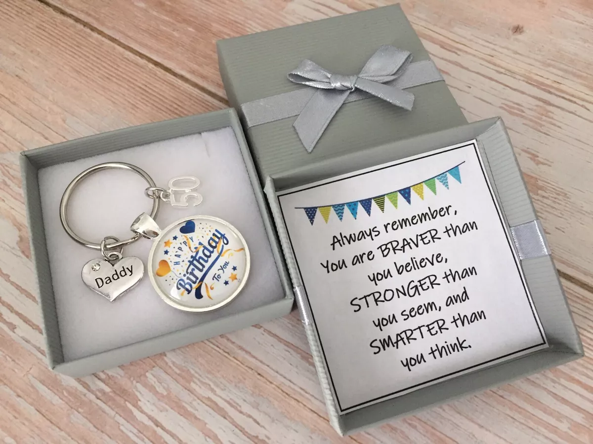 Personalised Birthday Gift keyring Dad Son Grandson 18th 21st 50th Gift for Him